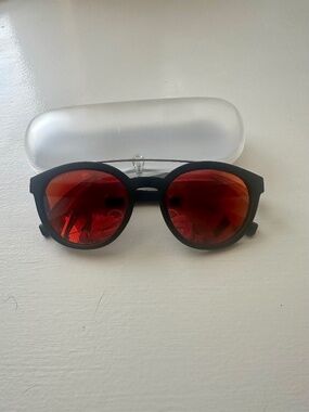 Armani Exchange AX4118S Unisex Sunglasses Black Frame Red Mirror Lenses 54-21